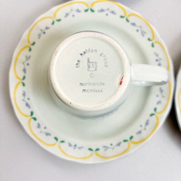THE HALDON GROUP Normandie Cup & Saucer Set Of 4 VTG 1980 Walking Cottage Scene - Picture 15 of 16